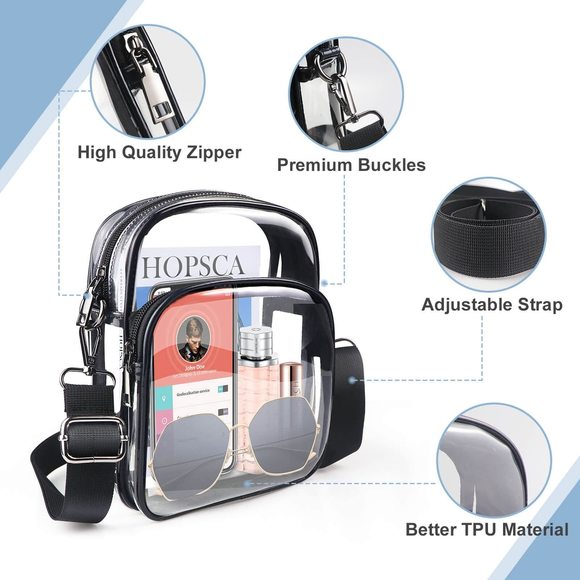 Clear Purse Tpu Clear Bag Stadium Aroved Transparent Crossbody Bag >:) - Picture 5 of 7